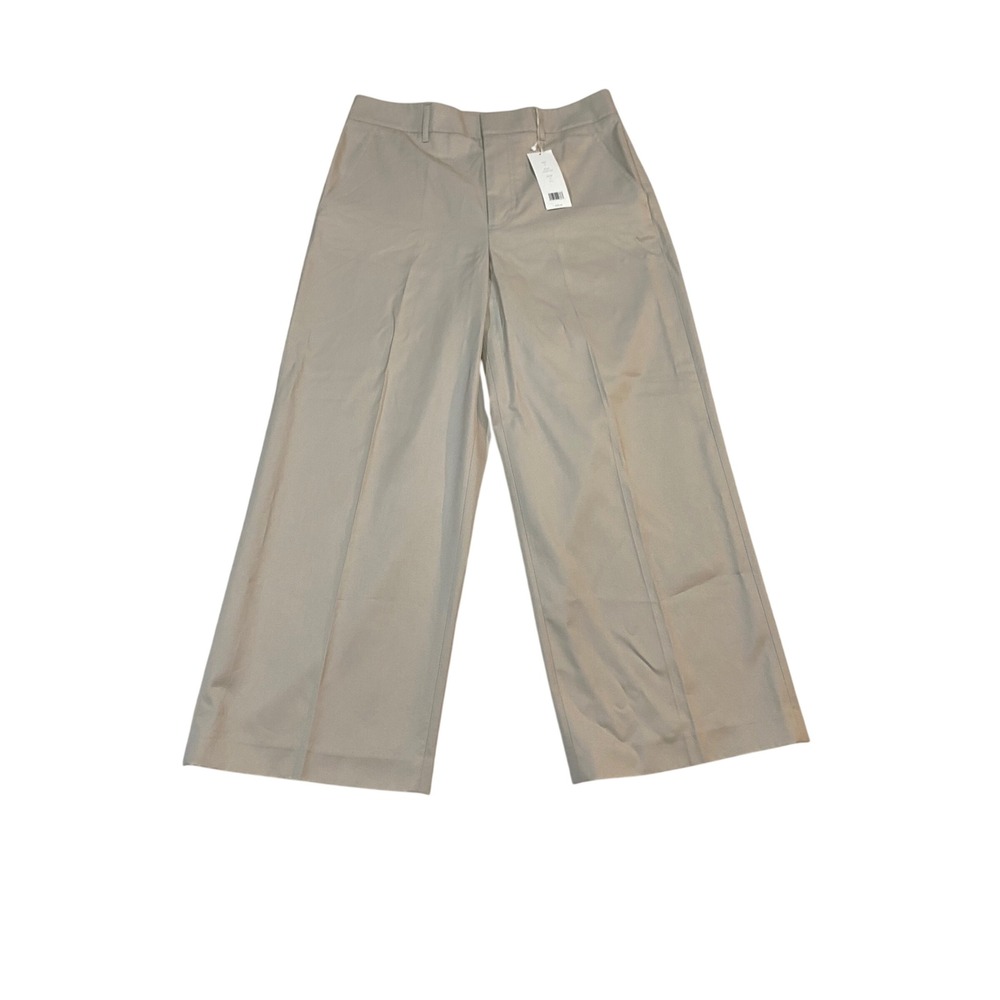 Vince Womens Stucco Beige Wide Leg Crop Cotton Trousers Pants V404421300 Size 10